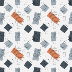 Floral and leaf abstract vector ilustration seamless patern.Great for textile,fabric,wrapping paper,and any print.