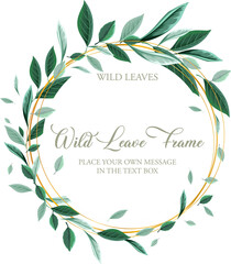 Round border frame with green foliage