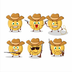 Cool cowboy dalgona candy water cartoon character with a cute hat