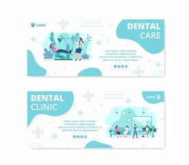 Dental Flat Design Illustration Banner Editable of Square Background Suitable for Social media, Feed, Card, Greetings, Print and Web Internet Ads