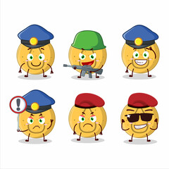 A dedicated Police officer of dalgona candy water mascot design style