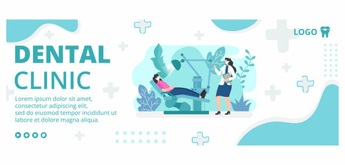 Dental Flat Design Illustration Cover Editable of Square Background Suitable for Social media, Feed, Card, Greetings, Print and Web Internet Ads