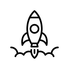 Rocket Startup Icon, Line style icon vector illustration, Suitable for website, mobile app, print, presentation, infographic and any other project.