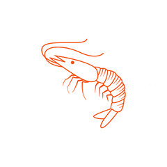 shrimp logo icon design template vector