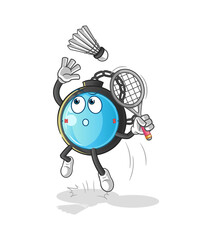 compass smash at badminton cartoon. cartoon mascot vector
