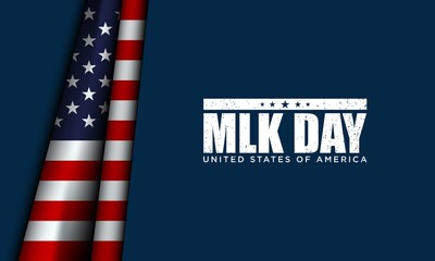 MLK Day Background Design. Banner, Poster, Greeting Card.