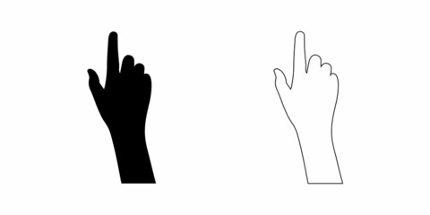 Forefinger vector sign isolated on white background.