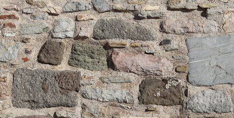 Part of old castle stone wall texture background. High quality photo