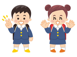 小学生の男の子と女の子