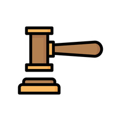 Gavel Icon, Filled Line style icon vector illustration, Suitable for website, mobile app, print, presentation, infographic and any other project.