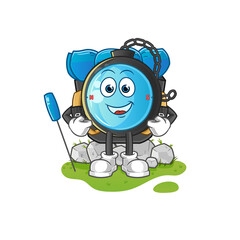 compass go camping mascot. cartoon vector