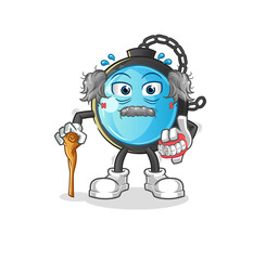 compass white haired old man. character vector