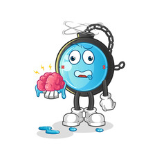 compass no brain vector. cartoon character