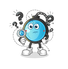 compass searching illustration. character vector