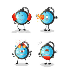compass spicy group character. cartoon mascot vector