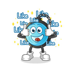 compass give lots of likes. cartoon vector