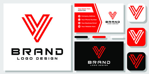 Initials Letters VY YV Monogram Triangle Geometric Abstract Icon Logo Design Business Card Template