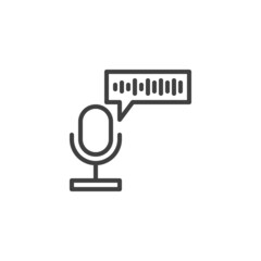 Voice assistant microphone line icon