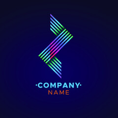 colorful S Letter logo, abstract colorful illustration