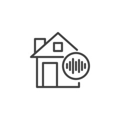 Smart home control system line icon