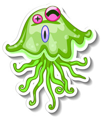 Jellyfish sea animal cartoon sticker