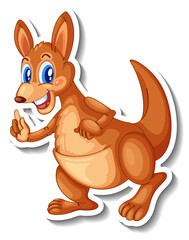 Kangaroo animal cartoon sticker
