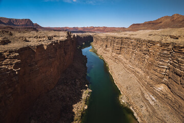 Fototapeta na wymiar Navajo Bridge across the Colorado River outside of Page, Arizona