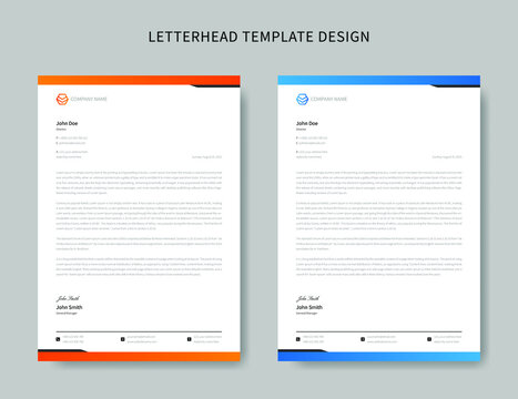 Business letterhead template or Corporate letterhead template design