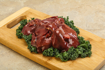 Raw chicken liver for cooking