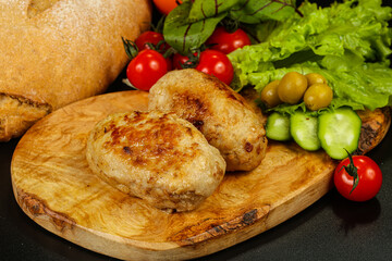Homemade roasted cutlet minced meat
