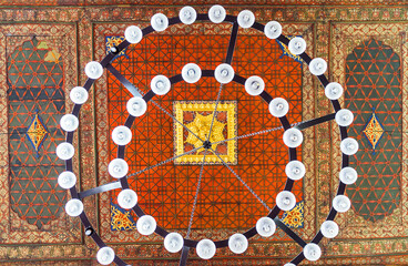 The round chandelier of Great Mosque, Diyarbakir, Turkey