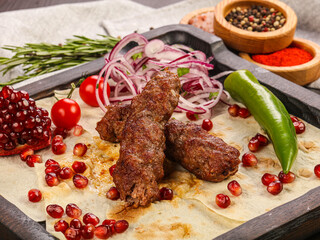 Beef kebab with minced meat