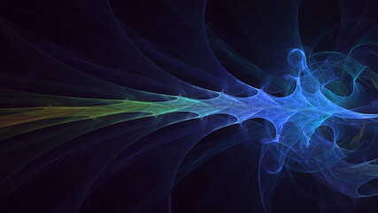 3D rendering abstract blue technology fractal background