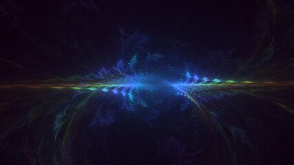 Fototapeta na wymiar 3D rendering abstract blue technology fractal background