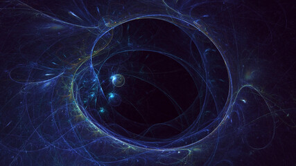 3D rendering abstract blue technology fractal background