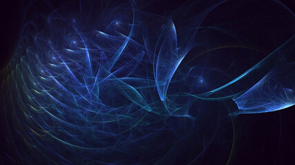 3D rendering abstract multicolor fractal light background