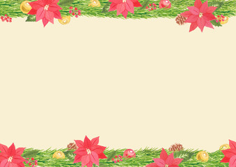 水彩イラスト　クリスマス飾り　