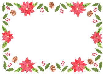 水彩イラスト　クリスマス飾り　