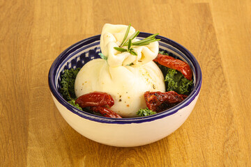 Burrata cheese with sun dried tomato