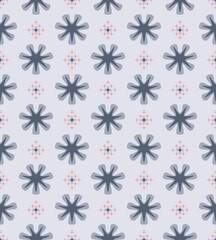Japanese Star Flower Vector Seamless Pattern