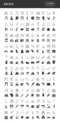 Set of simple icons of Greece