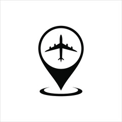 Location of the Airport Illustration for Icon, Symbol, Pictogram, Logo or Graphic Design Element. Vector Illustration