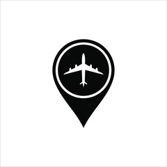 Location of the Airport Illustration for Icon, Symbol, Pictogram, Logo or Graphic Design Element. Vector Illustration