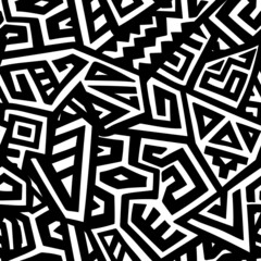 Unique Geometric Vector Seamless Pattern made in ethnic style. Aztec textile print. African traditional design. Creative boho pattern. Perfect for site backgrounds, wrapping paper and fabric design.