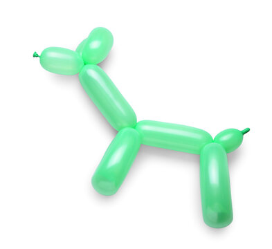 Dog made of balloon on white background