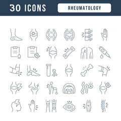Rheumatology. Collection of perfectly thin icons for web design, app, and the most modern projects. The kit of signs for category Medicine.