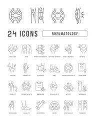 Rheumatology. Collection of perfectly thin icons for web design, app, and the most modern projects. The kit of signs for category Medicine.