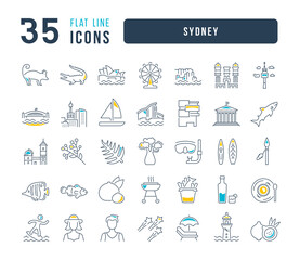 Fototapeta premium Sydney. Collection of perfectly thin icons for web design, app, and the most modern projects. The kit of signs for category Countries and Cities.
