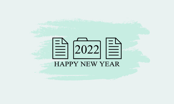 Happy new year 2022 Text Design vector. 