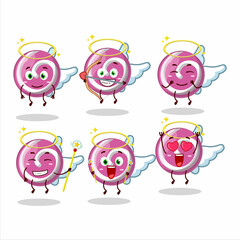 Pink sweet candy cartoon designs as a cute angel character